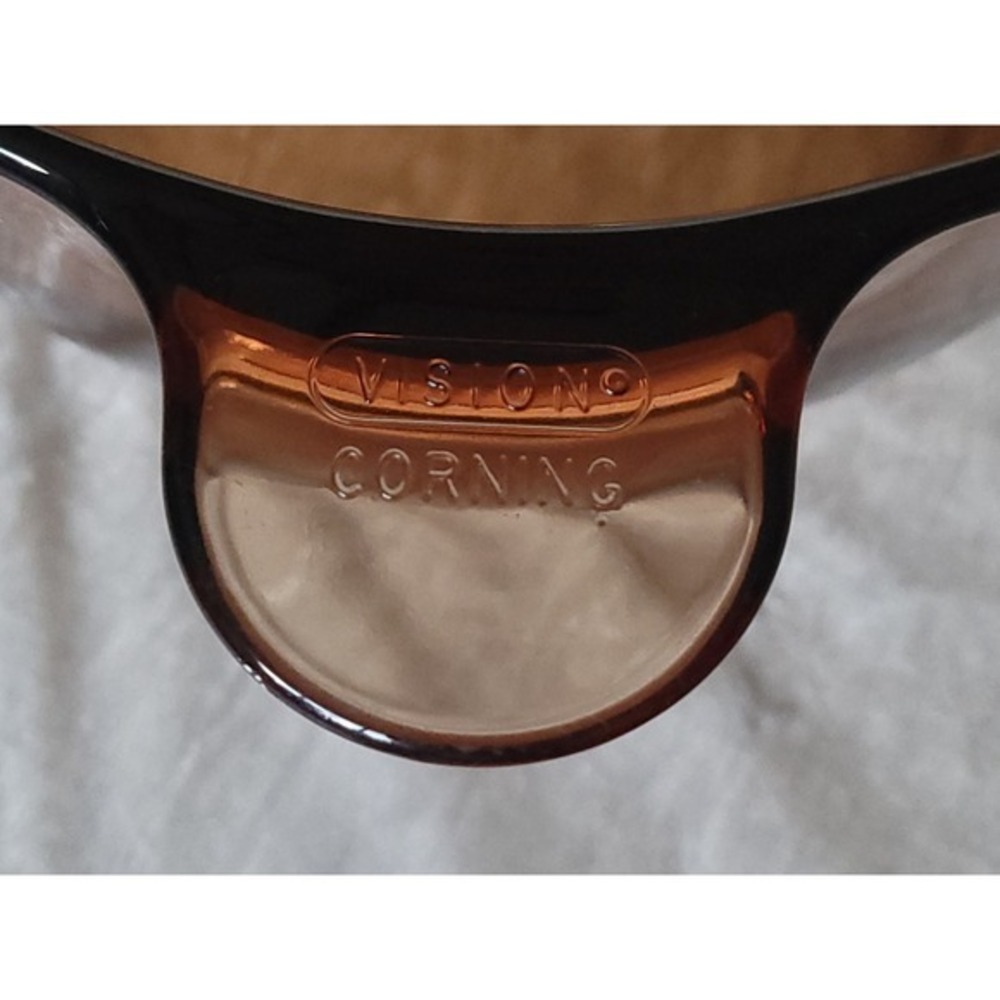 Vtg Corning Visions Amber Glass 4.5L Stock Pot Dutch Oven Made in USA - Picture 4 of 6